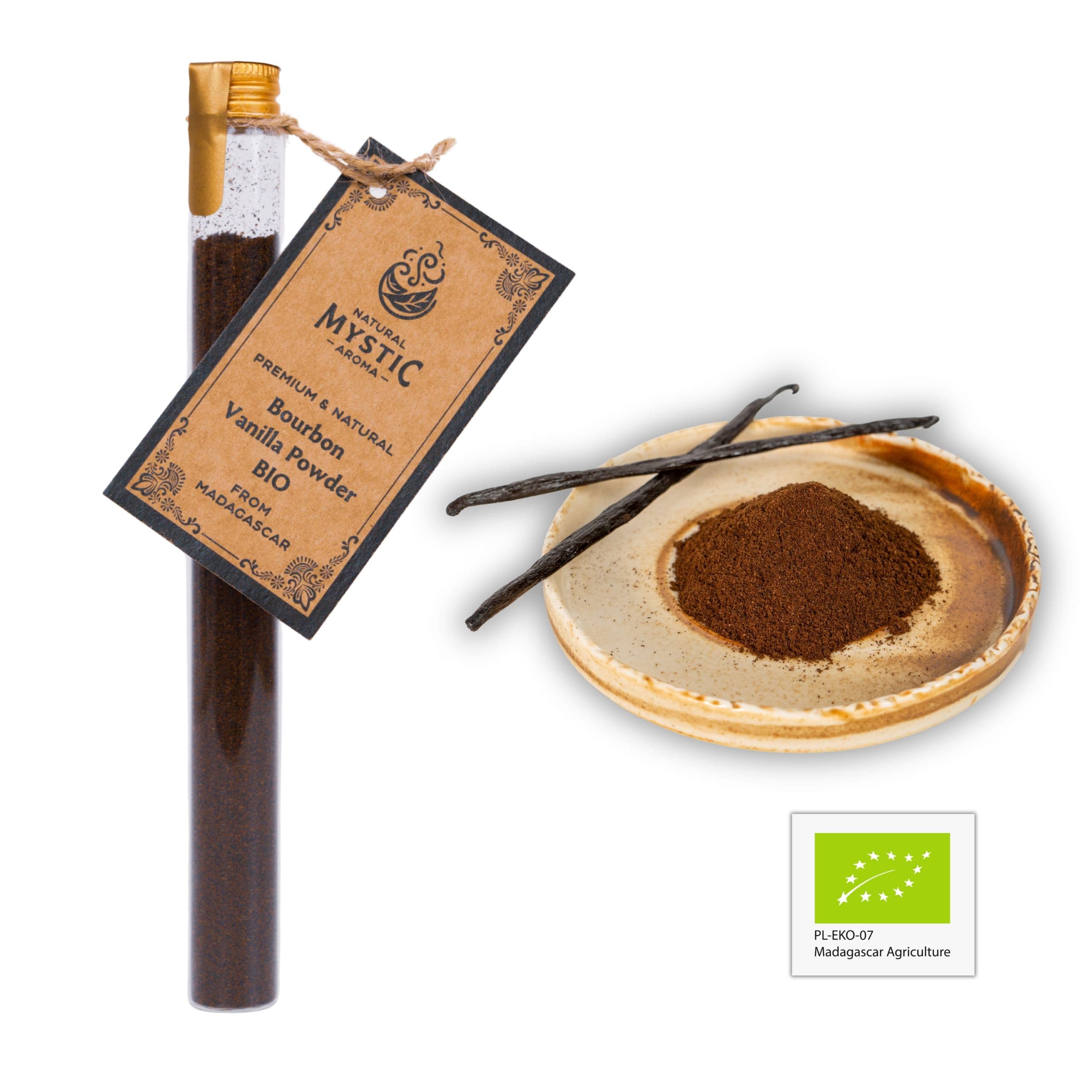 Organic Bourbon Vanilla Powder – Madagascar – 20 g (BIO Certified, Glass Vial) view 3